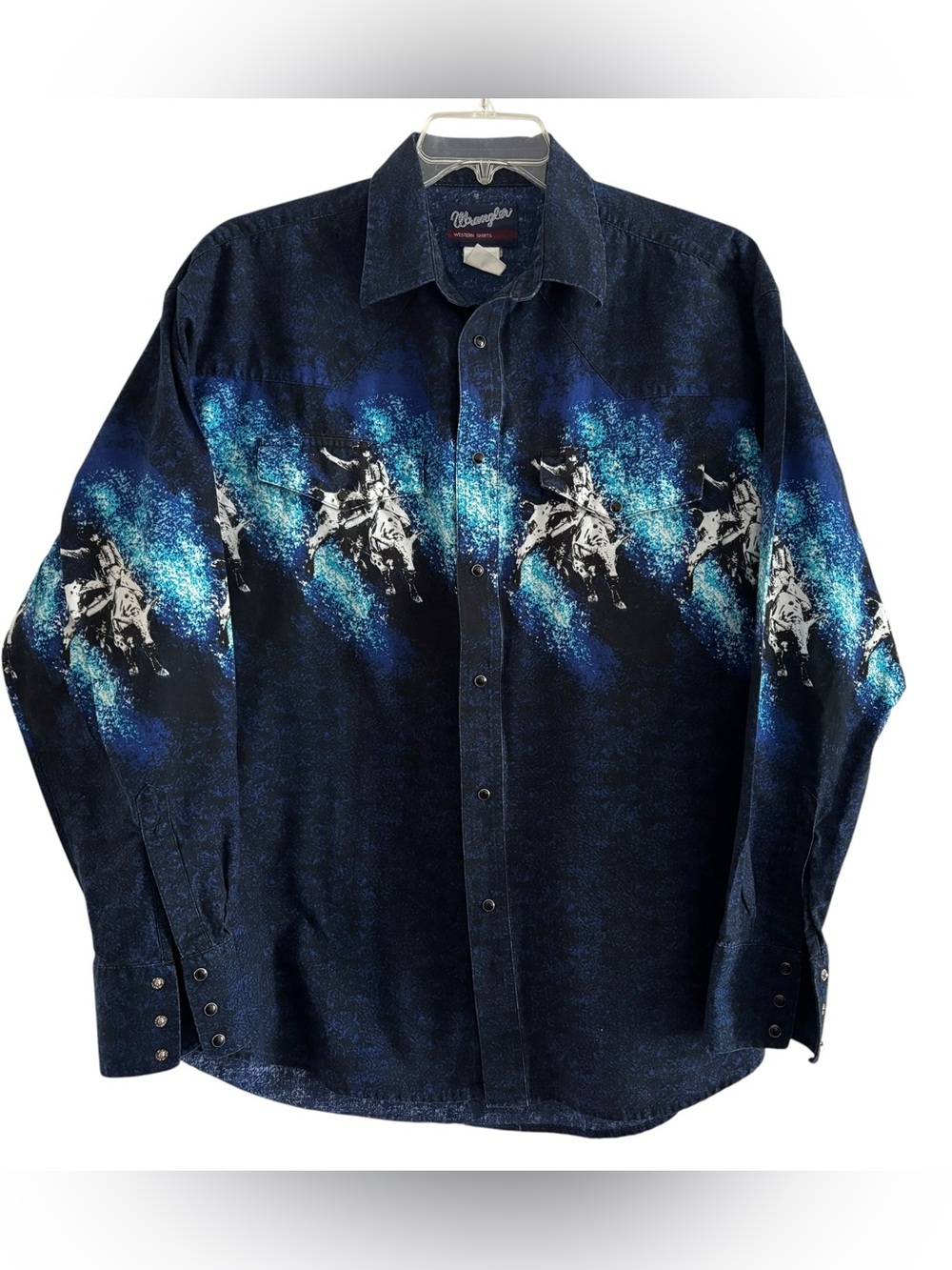 Wrangler XLG western black pearl snap long sleeve rodeo buck cowboy.
